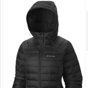Columbia Women 860 turbo down Hooded Jacket- Black